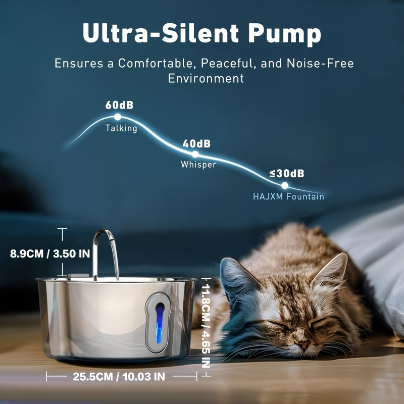 Stainless Steel Cat Water Fountain 135oz Automatic Pet Dispenser