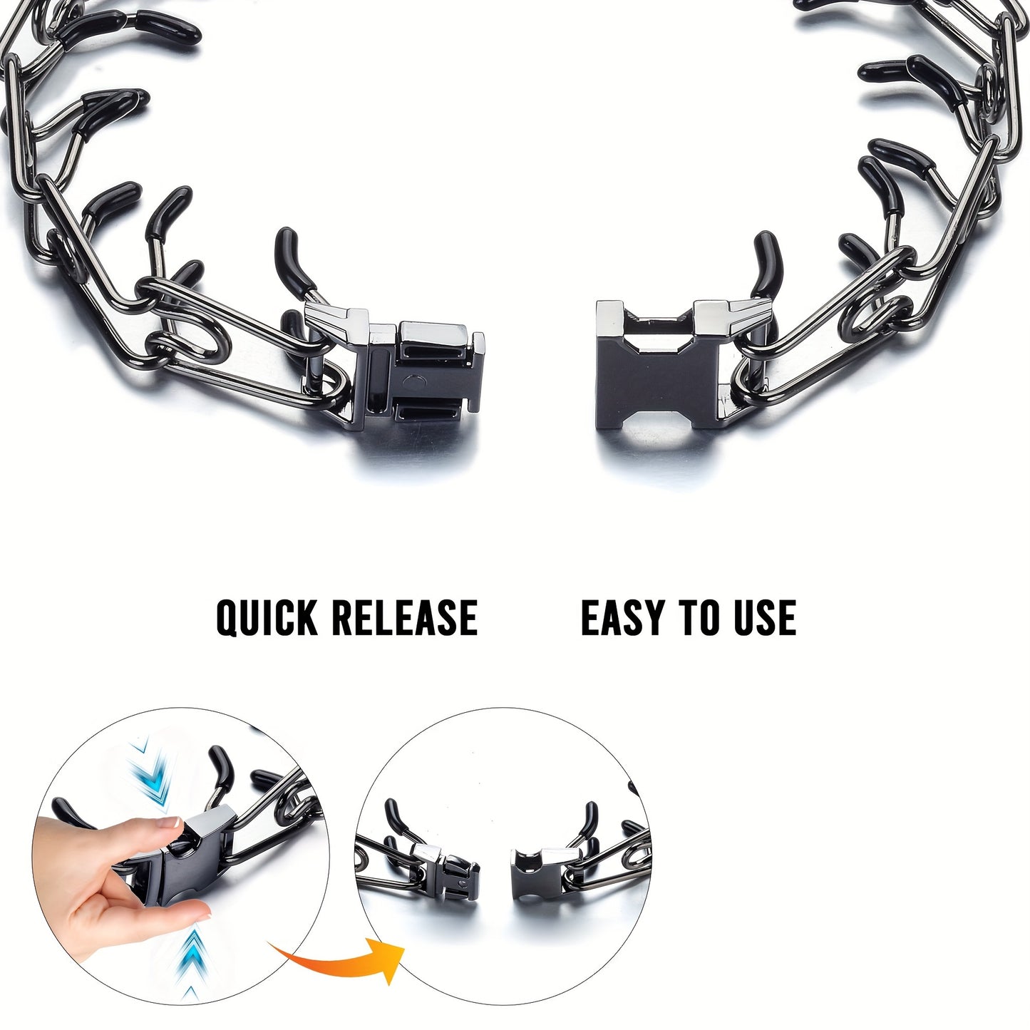 14 to 26 Inch Stainless Steel Chain Dog Collar Quick Release