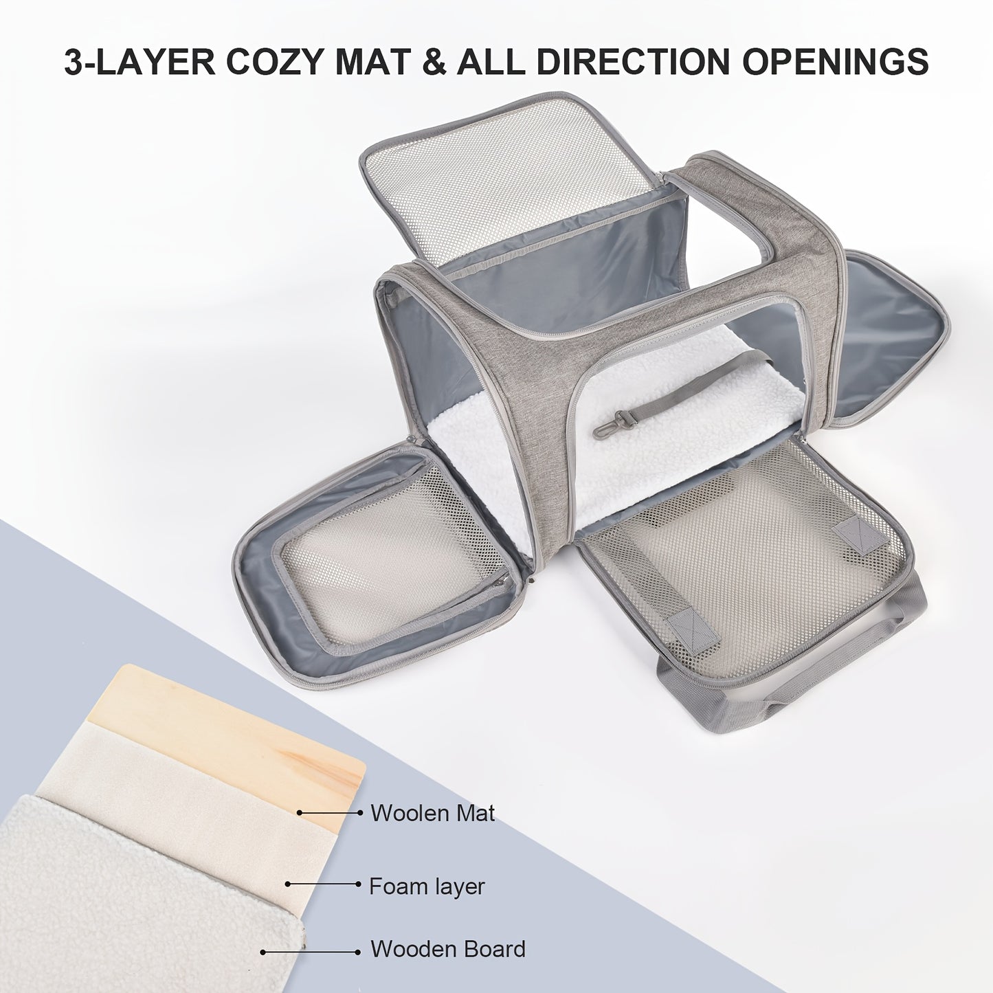 Airline Approved Pet Bag with Smooth Sliding Wheels