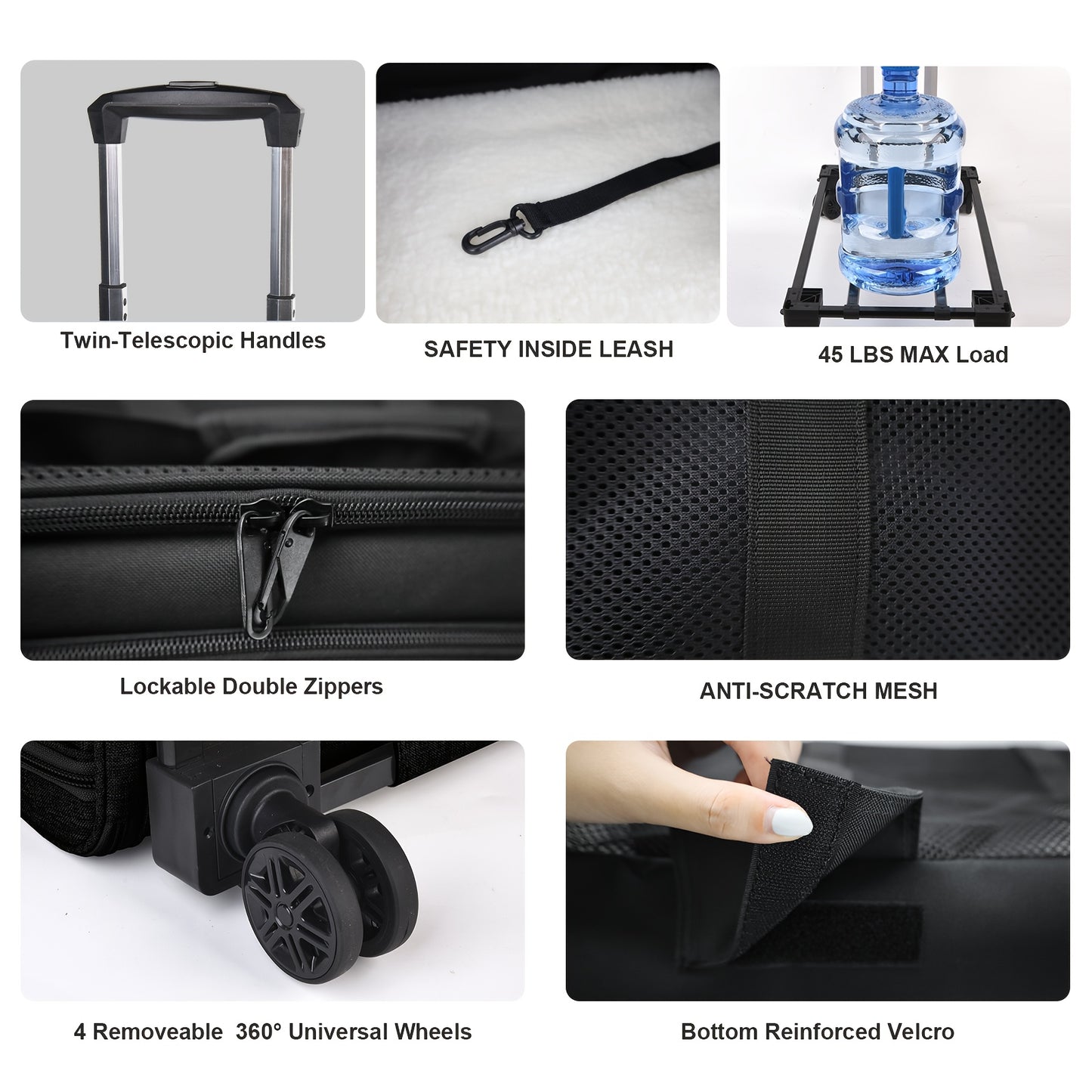 Airline Approved Pet Bag with Smooth Sliding Wheels