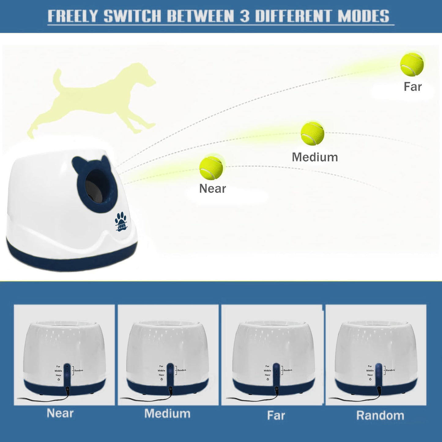 Vivicreate Automatic Dog Ball Launcher Interactive Fetch Toy