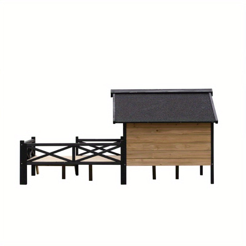 Wooden Dog Kennel with Porch for Outdoor Comfort and Style