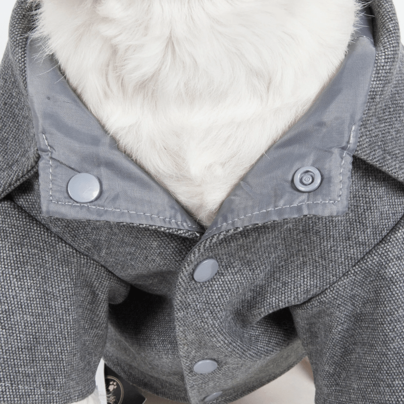 Rugged Fleece Dog Coat with Metal Buttons for Pets
