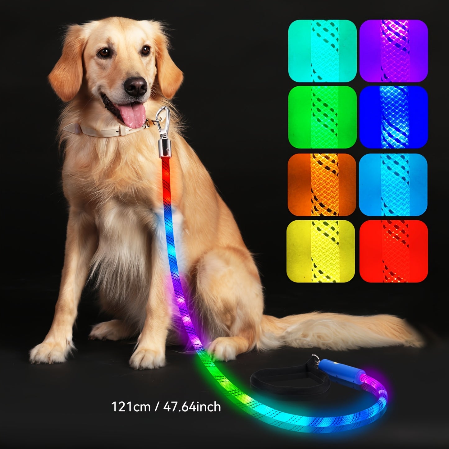 Reflective Dog Leash, Heavy Duty LED Lighted Leash