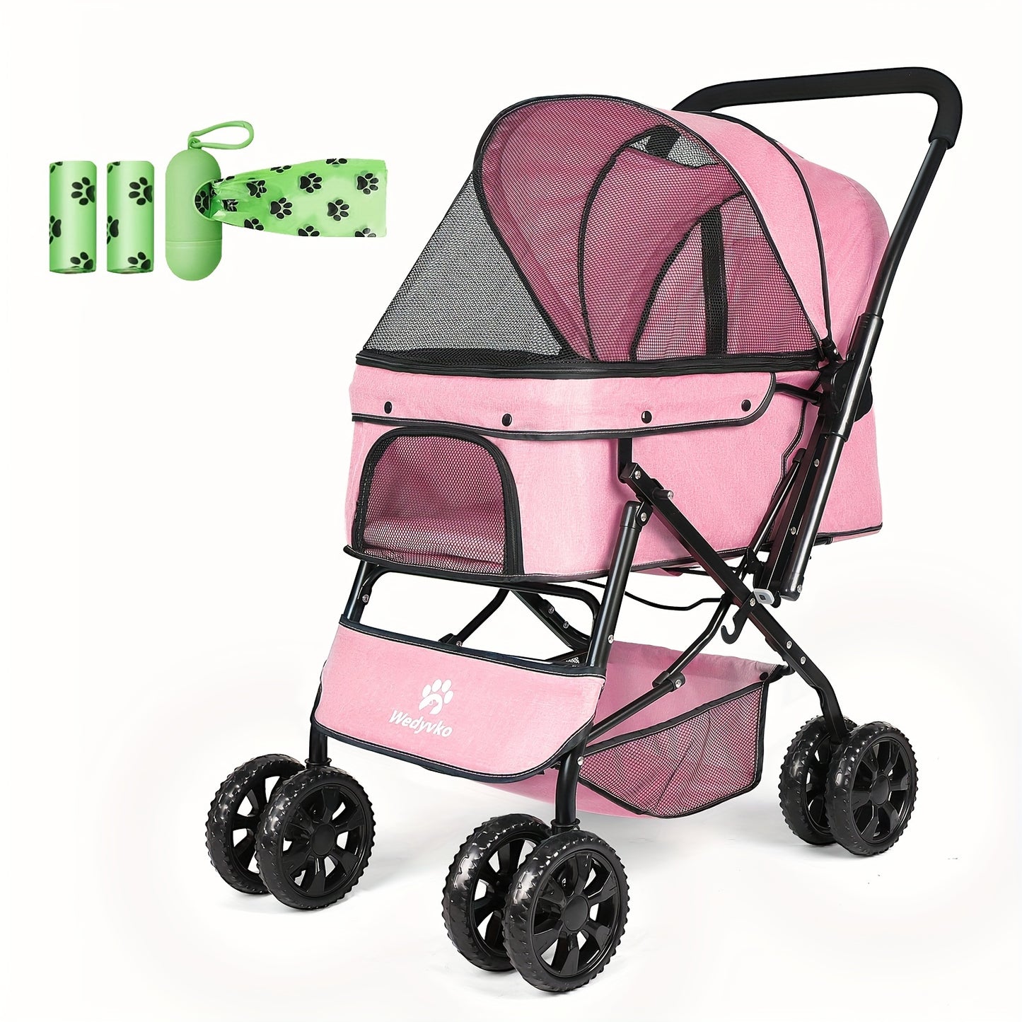 Medium-Sized 50 Pound Dog Stroller With 360 Front Wheels