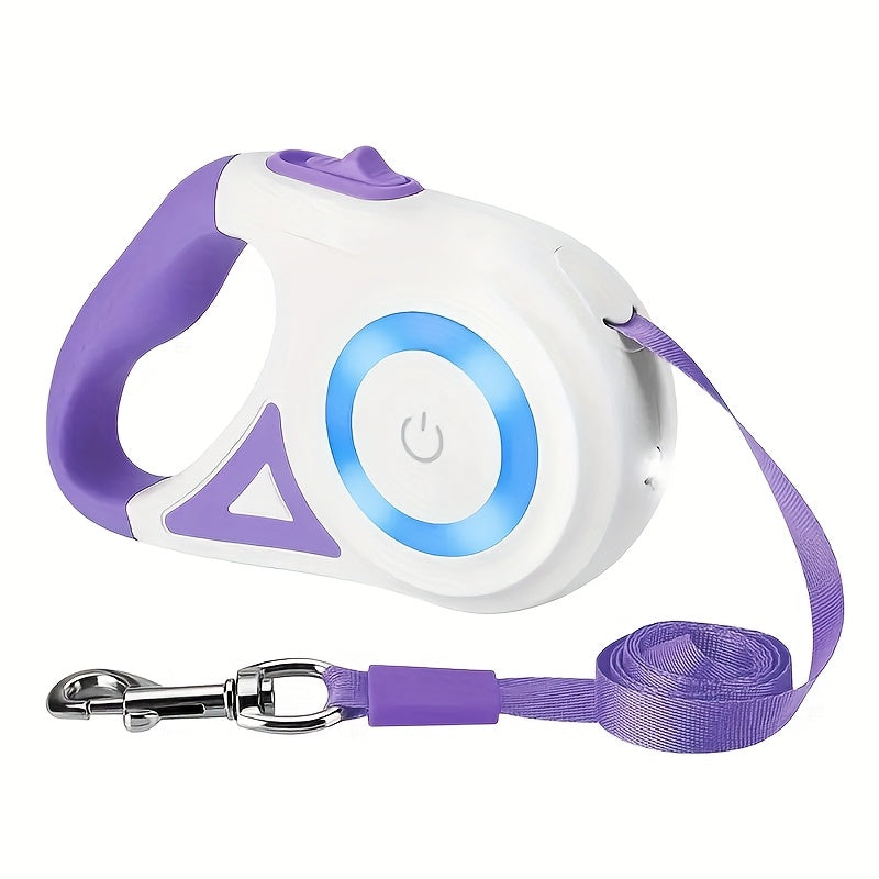 Retractable Dog Leash With RGB Lights For Night Walks