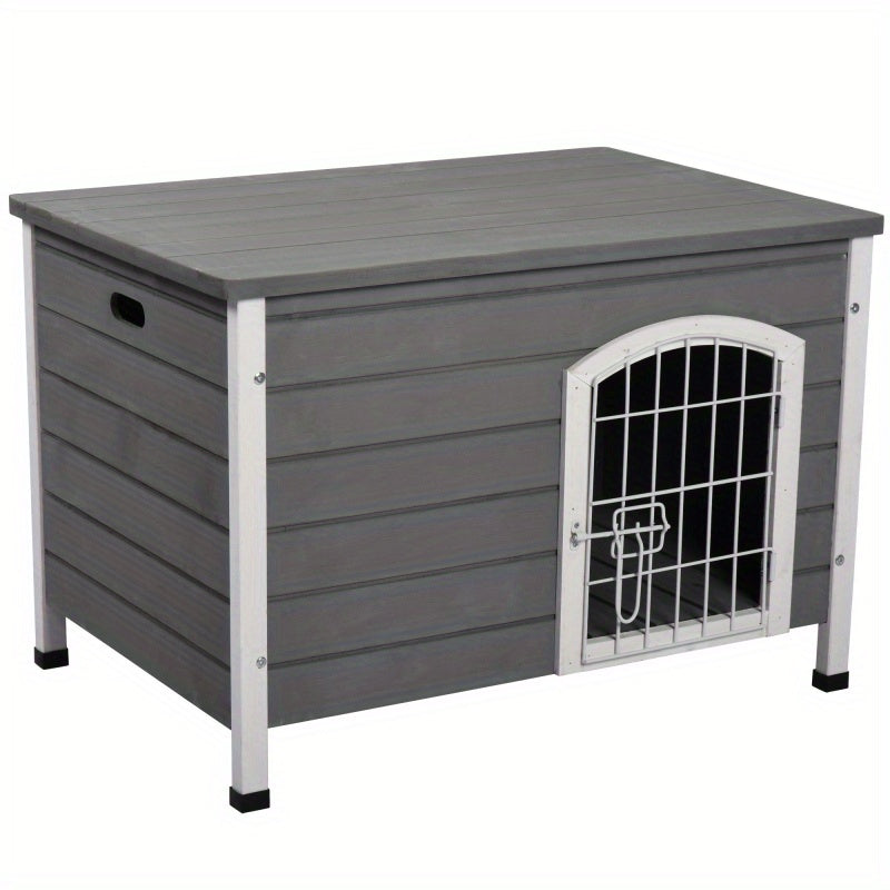 Wooden Dog Kennel with Wire Door for Outdoor Use