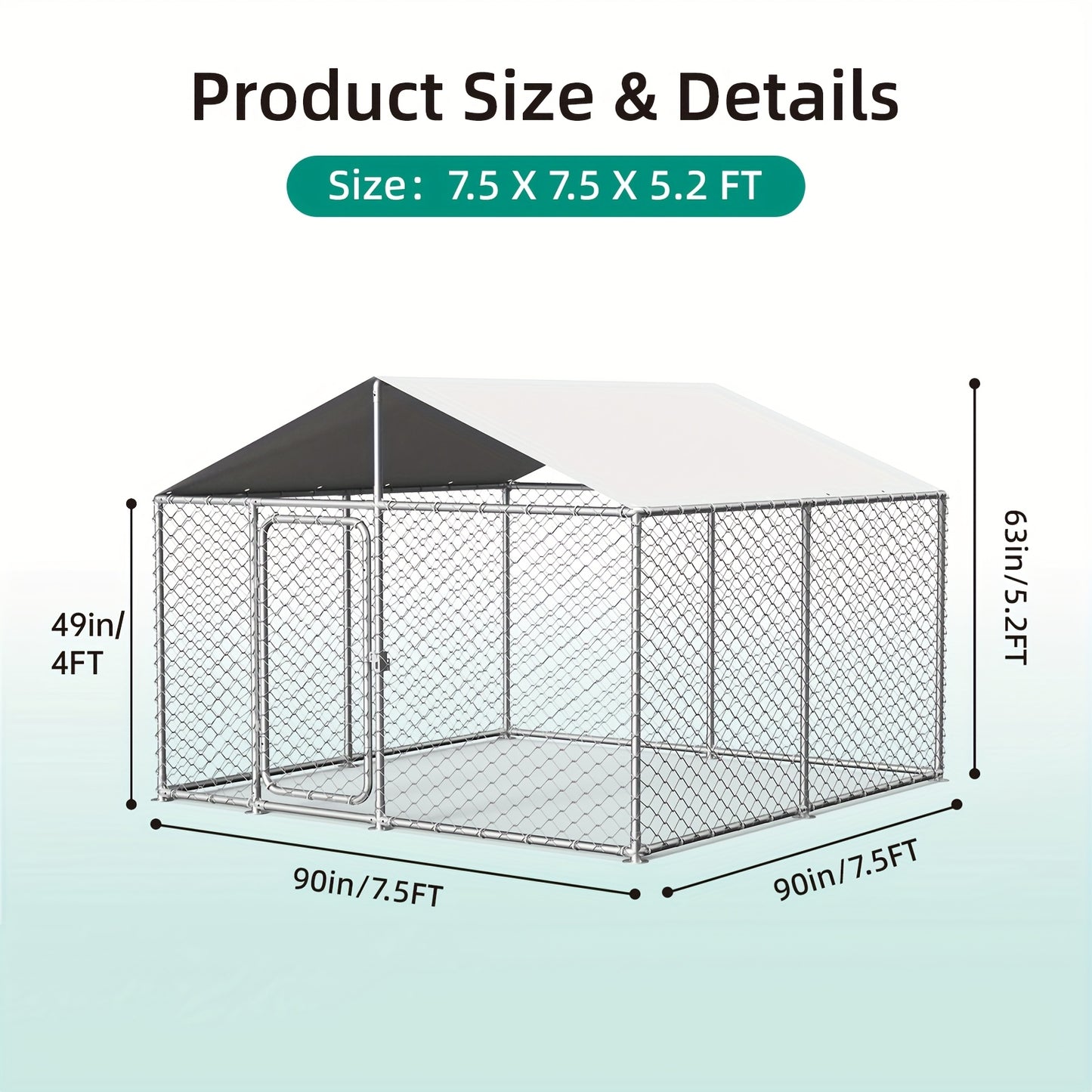 Heavy-Duty Outdoor Dog Kennel with Waterproof Cover and Security Lock