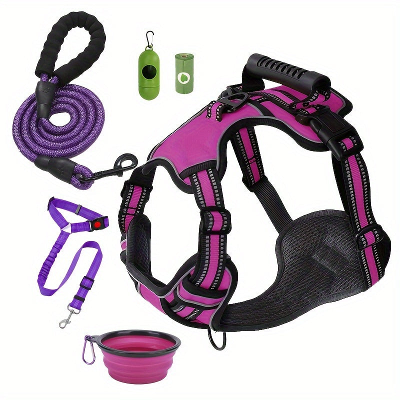 6in 1 No-Pull Dog Harness And Leash Set For All Dogs