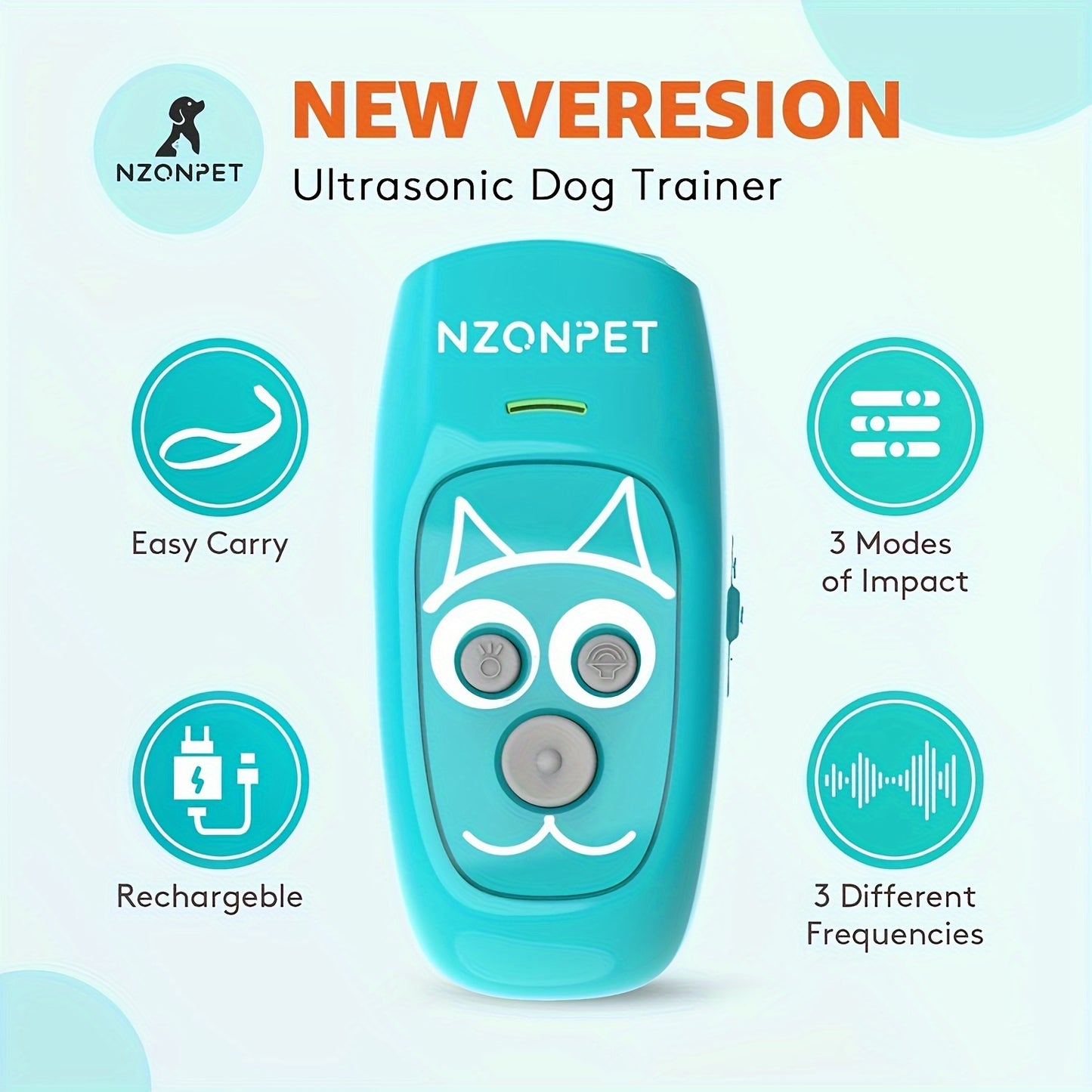 Anti Barking Device Ultrasonic Dog Trainer 3 In 1 Sonic