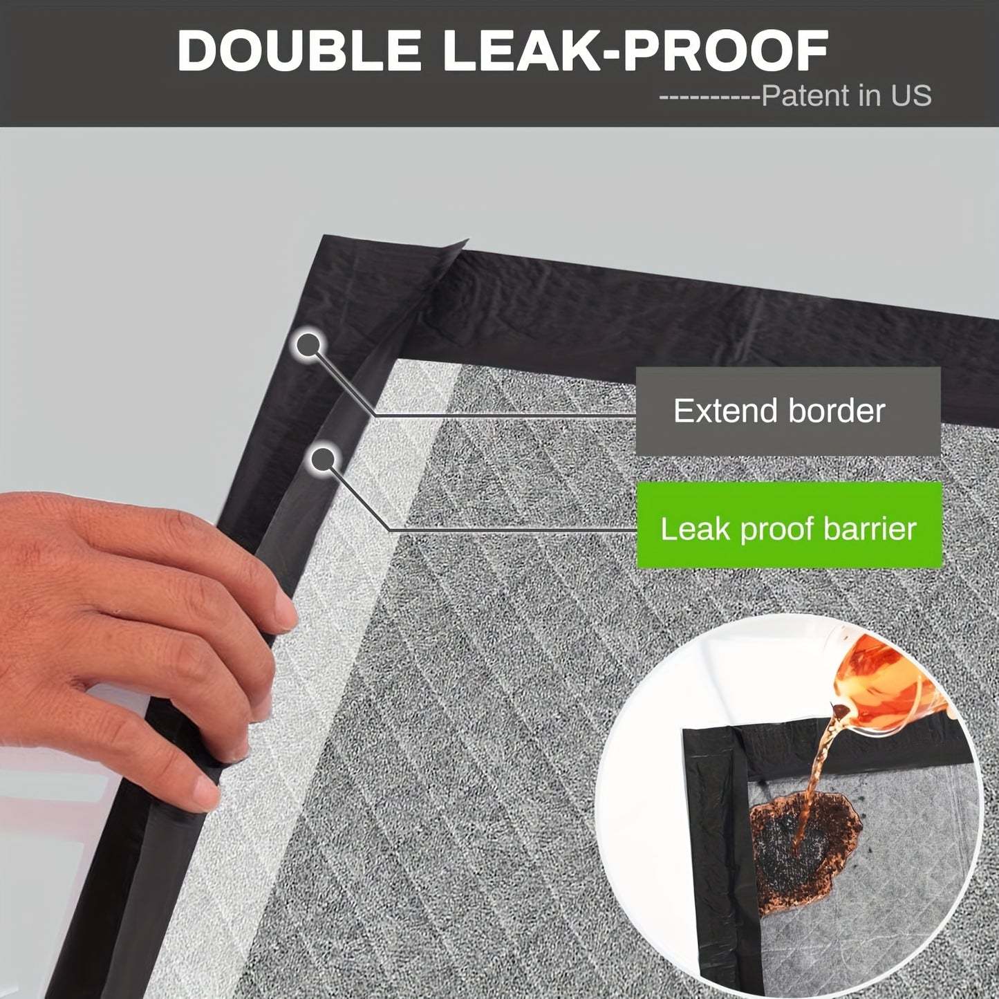 Odor-Control Training Pads 28x34 Inches Extra Large Charcoal
