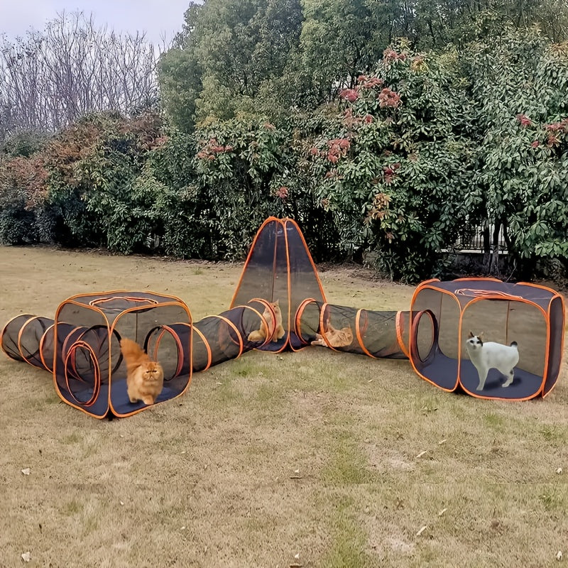 Portable Cat Enclosure 6-in-1 Outdoor Tent Mesh Playpen
