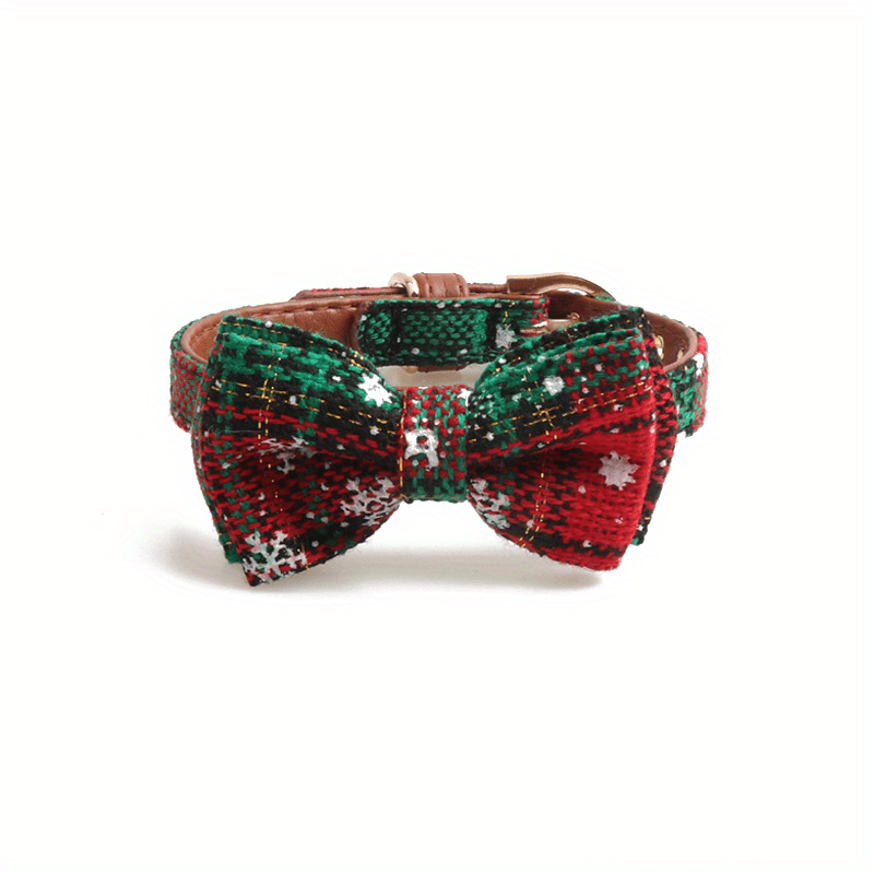 Christmas Plaid Pet Collar and Bandana Set for Festive Fun