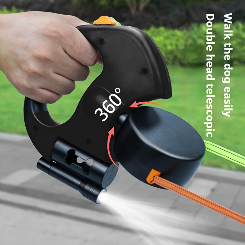 Retractable Dog Leash 2-in-1 10ft Durable Nylon Handle