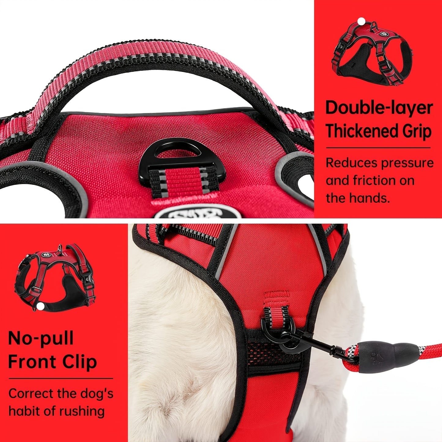 Fully Reflective No Pull Dog Harness for Comfortable Walks