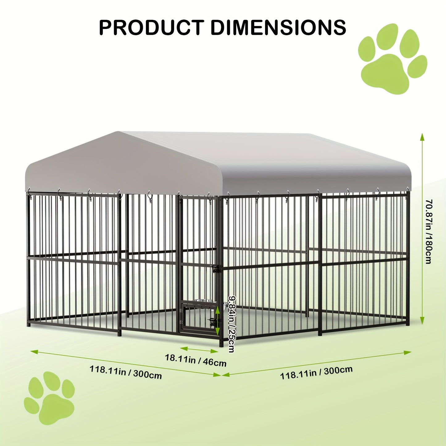 Heavy Duty Outdoor Dog Kennel with Waterproof Cover and Safety Locks