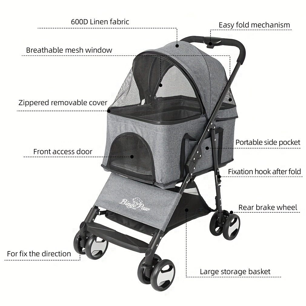 Wisfor Pet Stroller | Foldable Carrier For Dog Travel