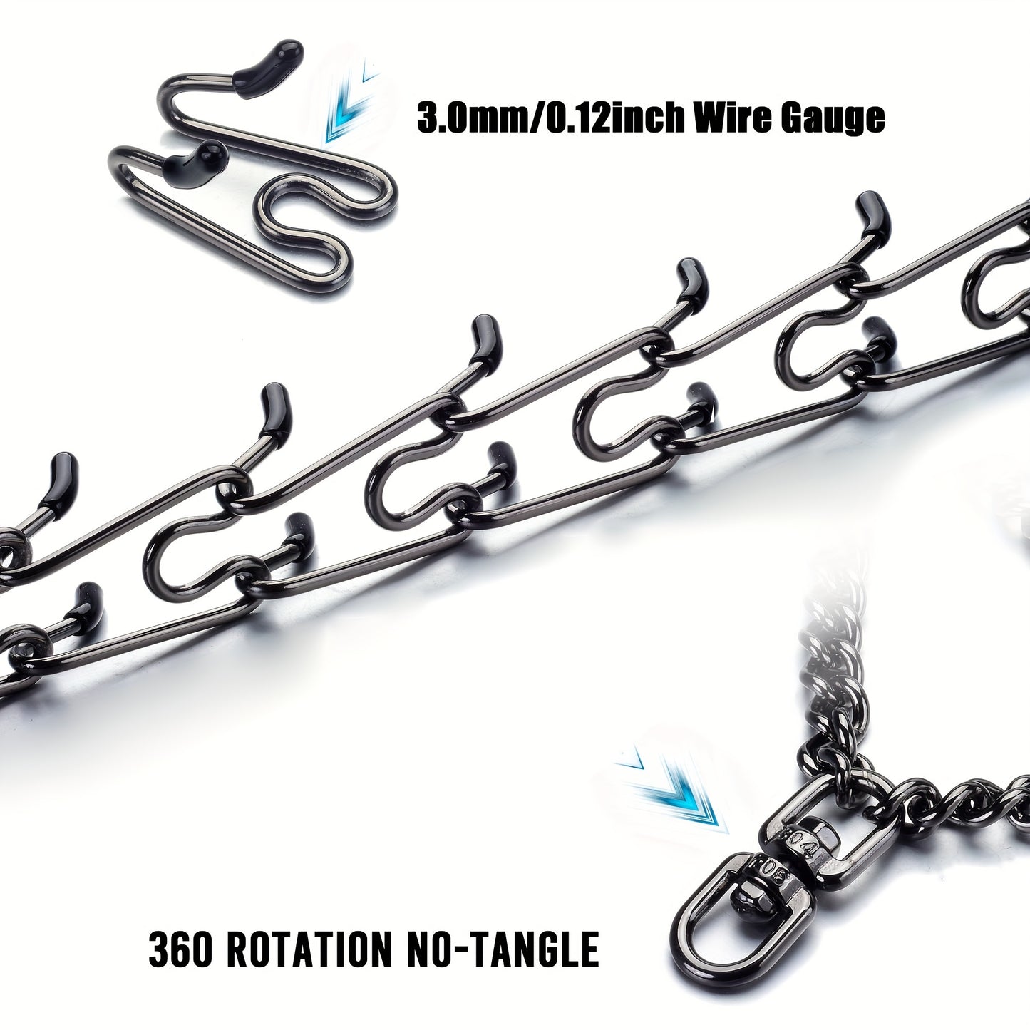 14 to 26 Inch Stainless Steel Chain Dog Collar Quick Release