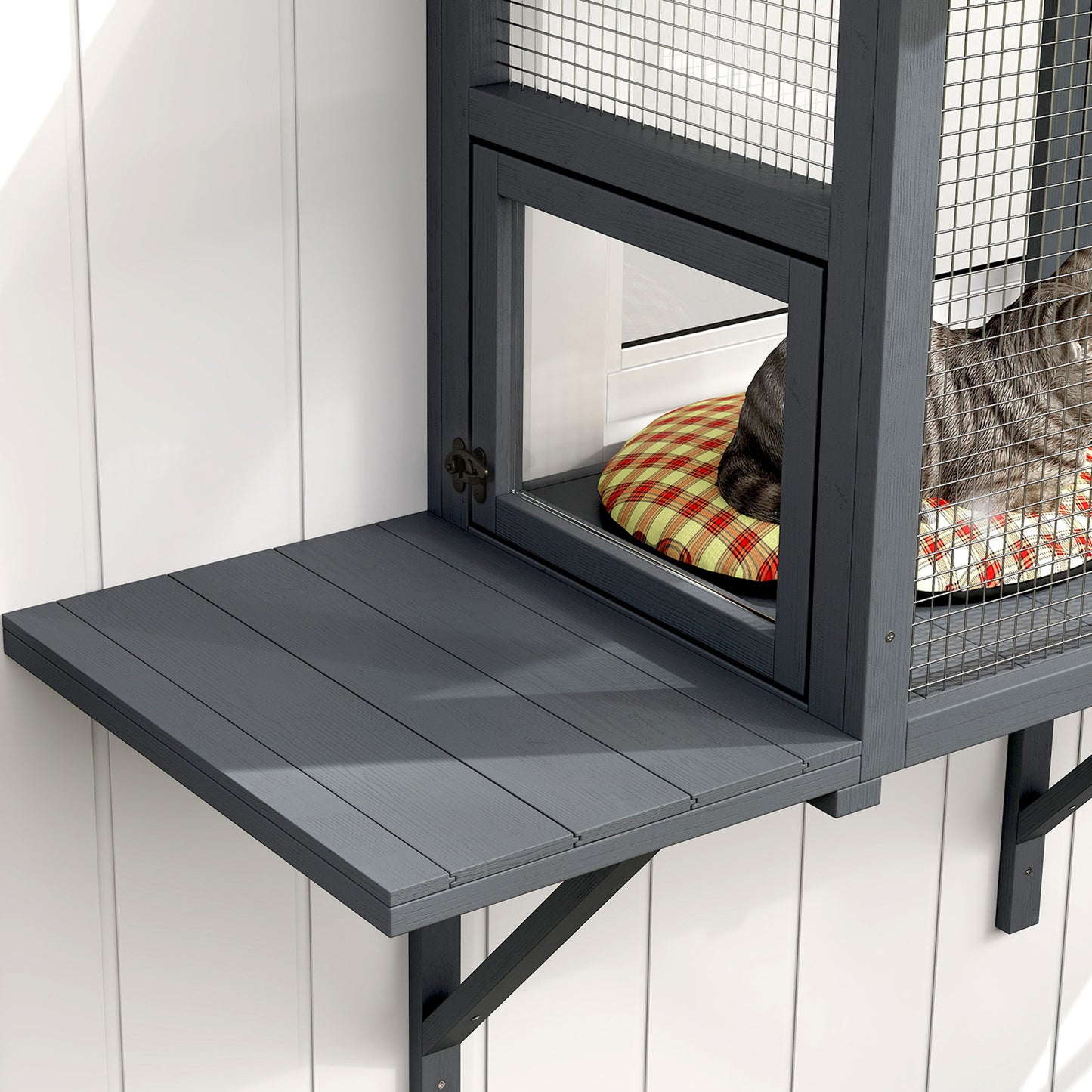 Outdoor Cat Enclosure Window Perch for Safe Nature Experience