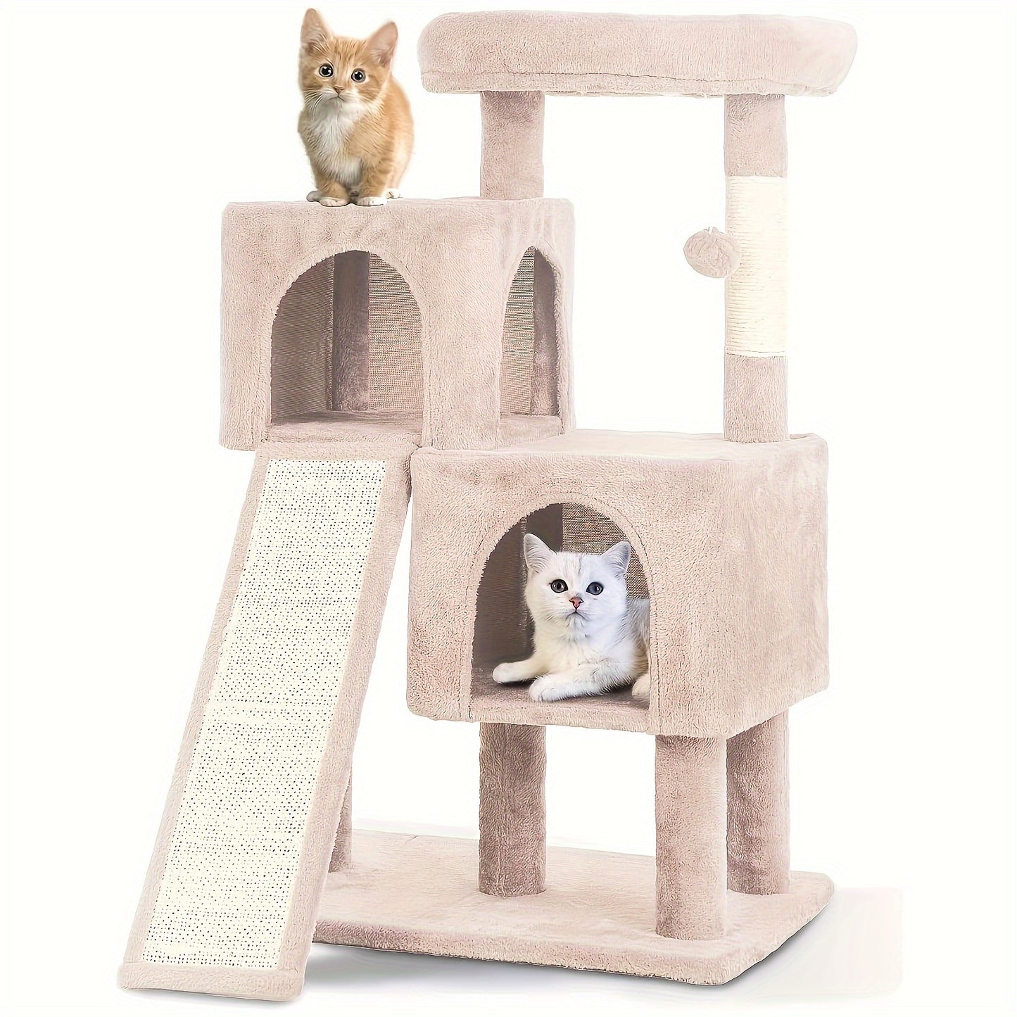 Multi-Level Cat Tree Tower 54/70 Durable Plywood Space Saving
