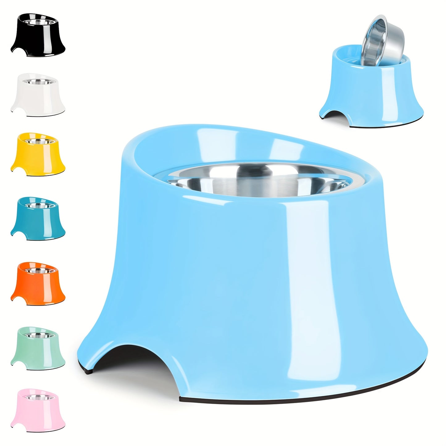 Elevated Dog Bowls Non-Slip Stainless Steel Bowl M/2 Cup