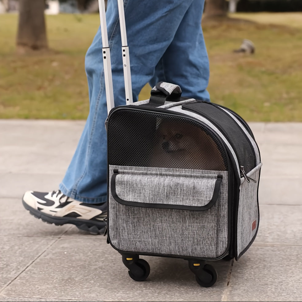 PETHAVEN Foldable Pet Travel Carrier with Stroller Design