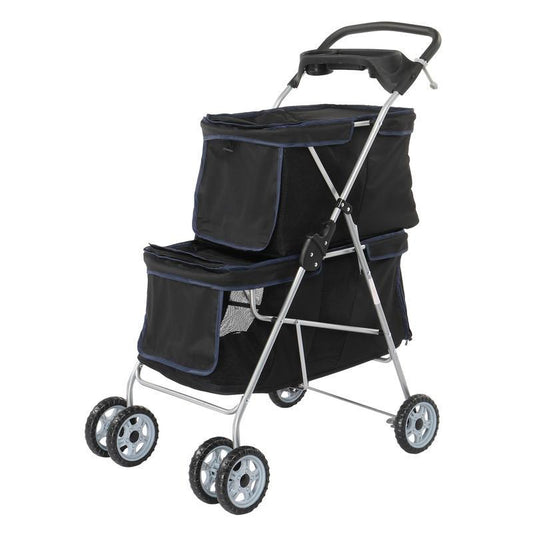 Premium Pet Stroller with Double Layer Design for Cats