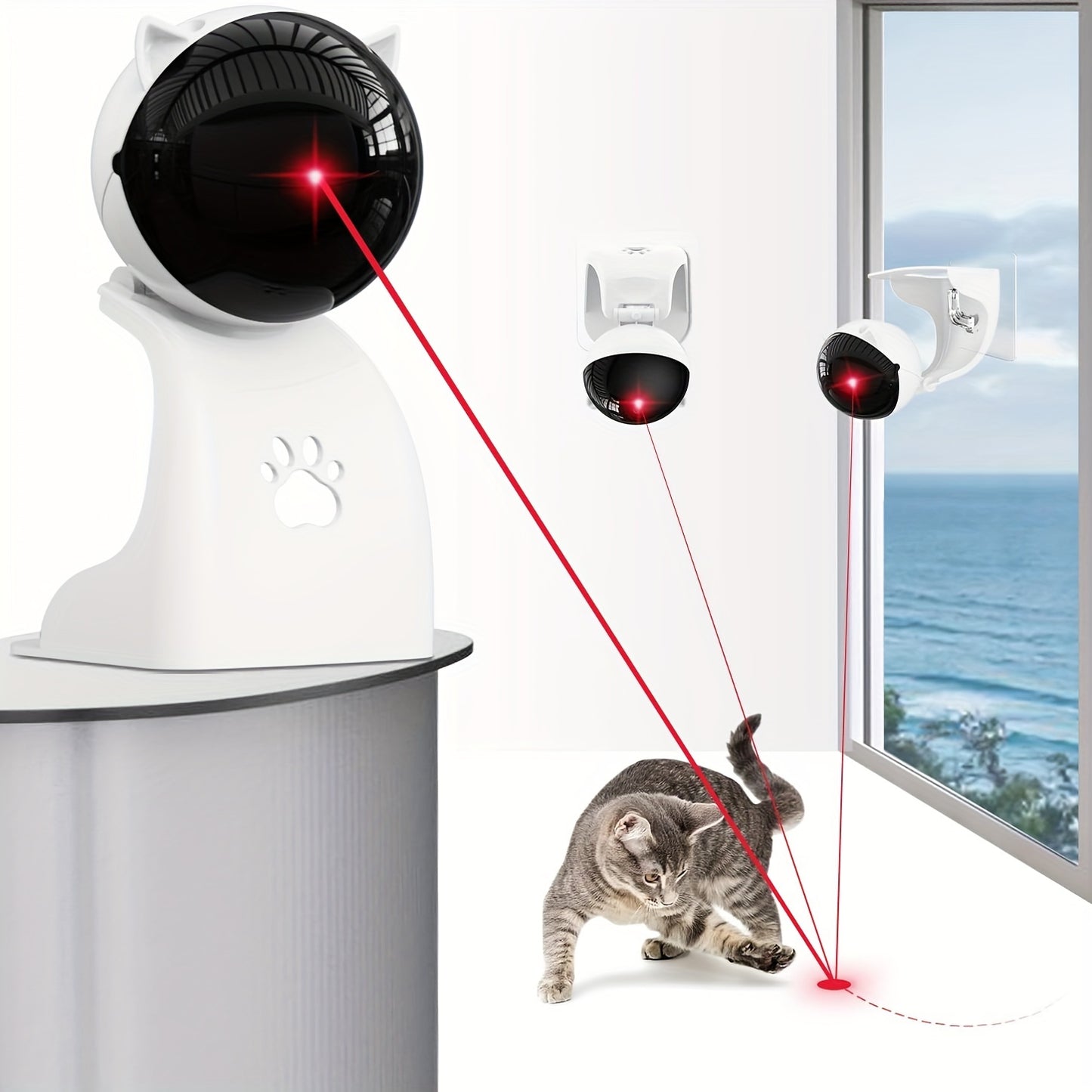 Interactive Laser Pointer Cat Toys For Indoor Cats - USB Rechargeable, 3 Modes, Ideal Holiday Gifts