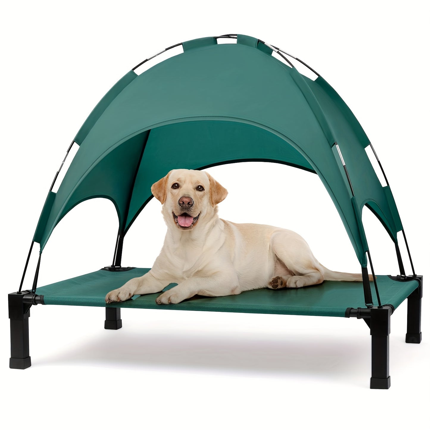 Elevated Outdoor Dog Bed With Canopy And Shade Tent