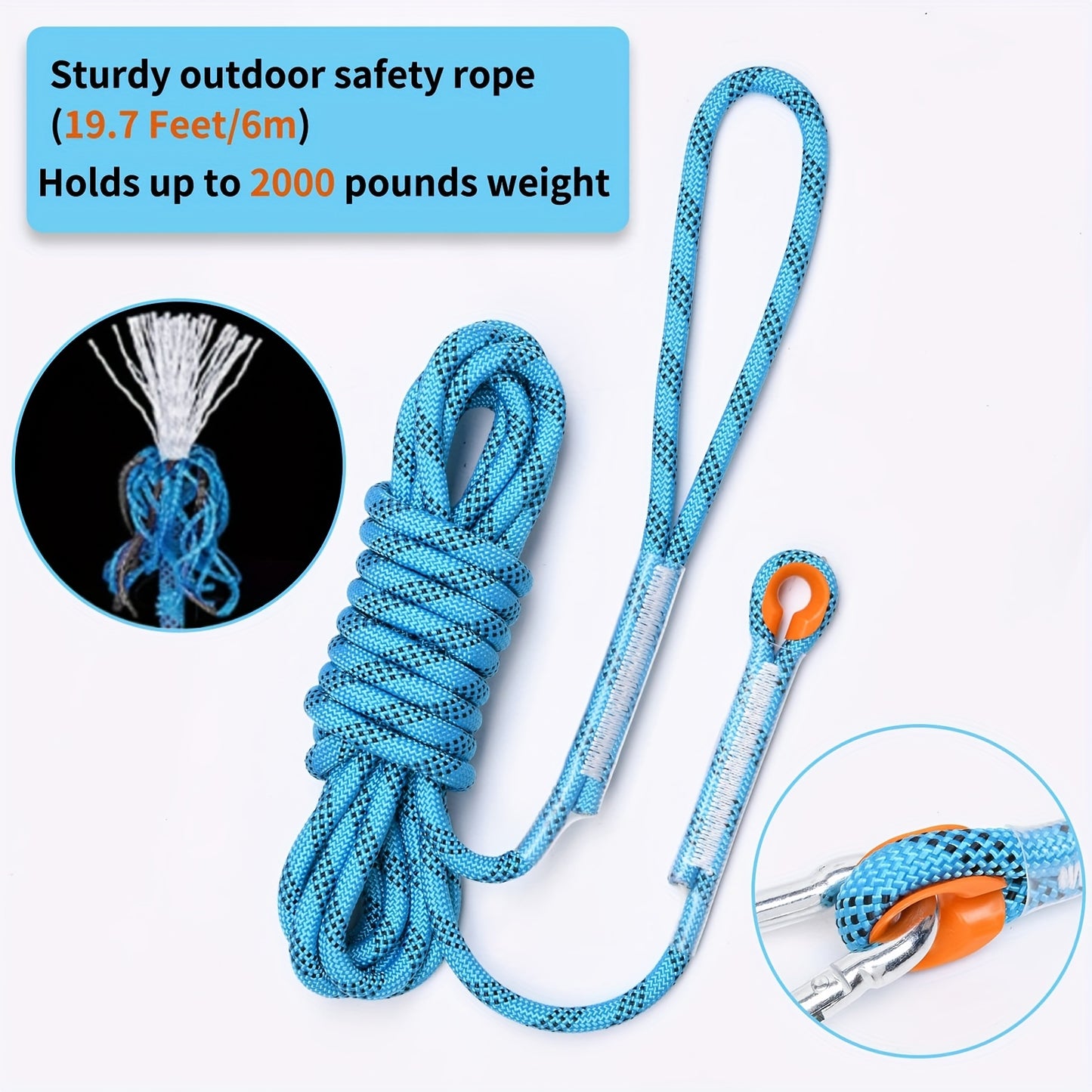 Blue Nylon Bungee Cord Interactive Dog Teaser Wand