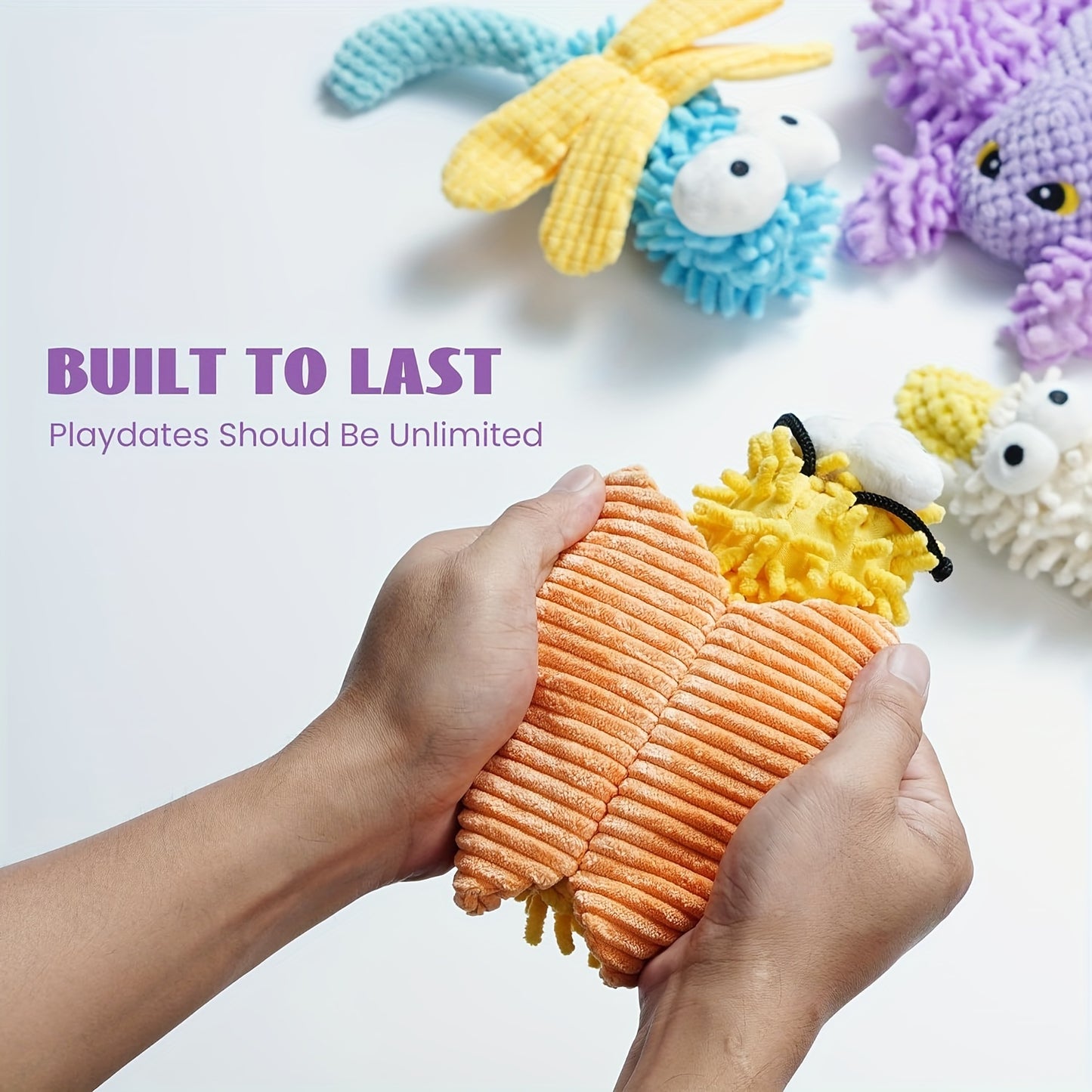 Durable Cartoon Plush Squeaky Dog Chew Toys for Playtime