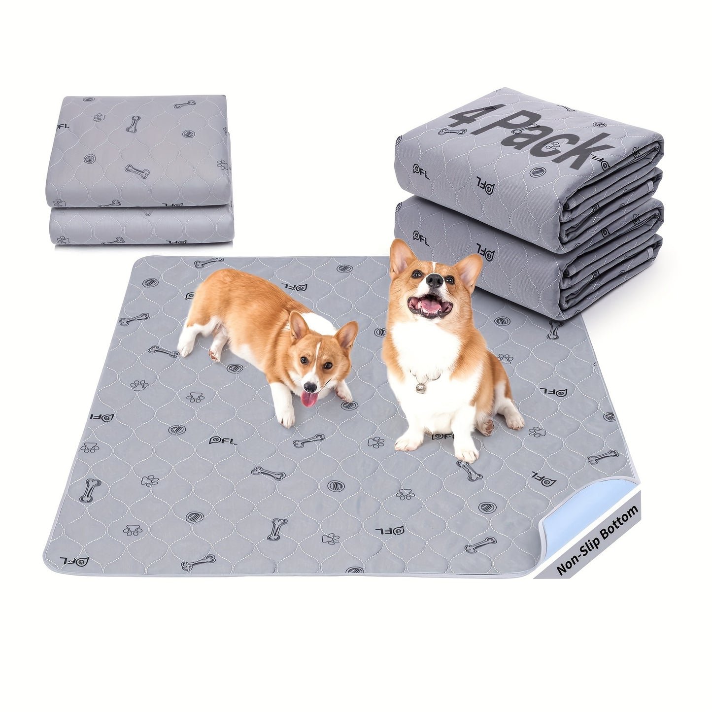 Absorbent Reusable Pee Pads for Dogs - Non-Slip Waterproof