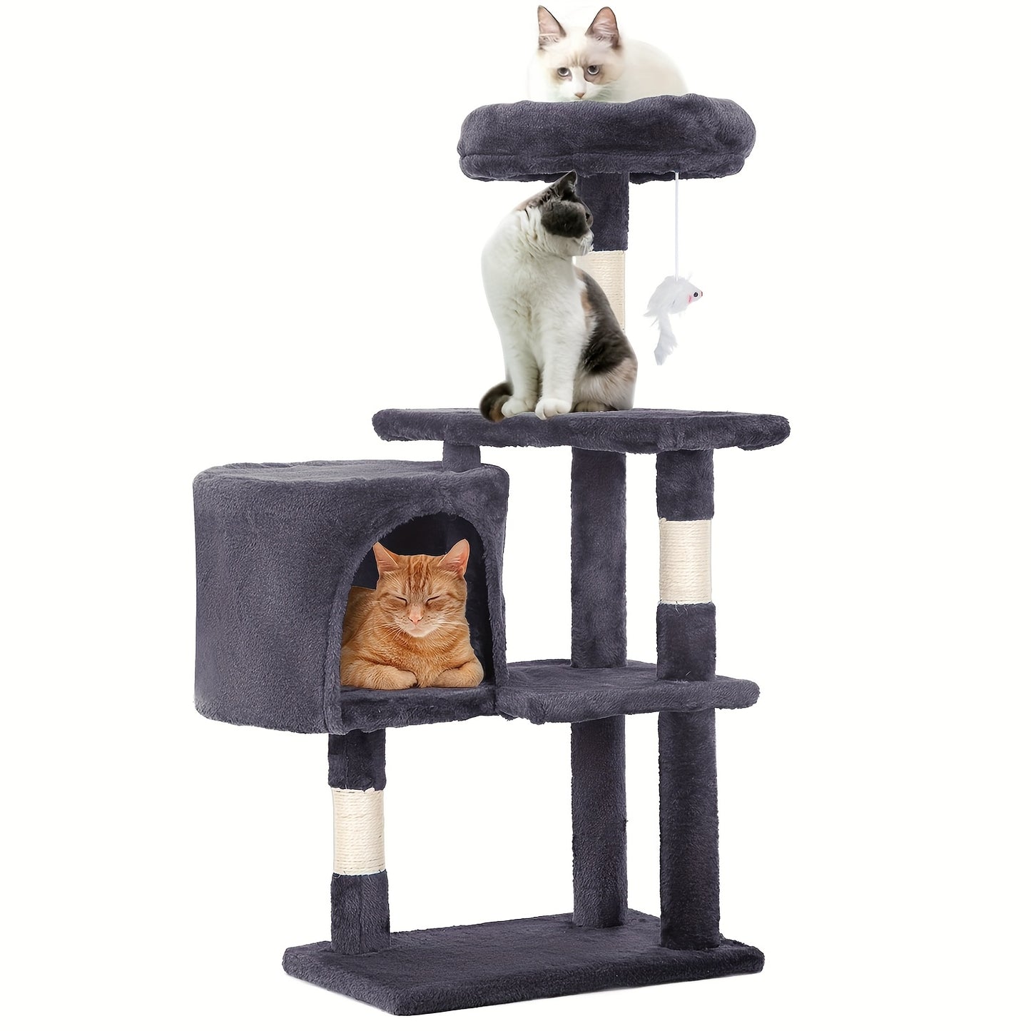Multi-Level Cat Tree Tower 54/70 Durable Plywood Space Saving