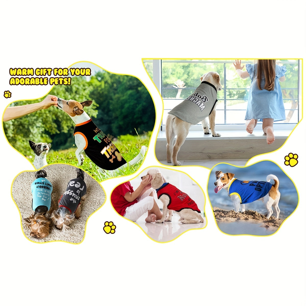 8pcs Lightweight Stylish Dog Shirts For Pet Outdoor Playing