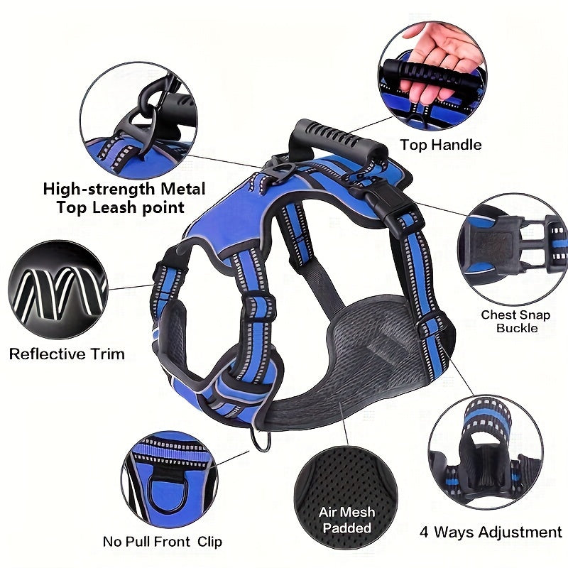 6in 1 No-Pull Dog Harness And Leash Set For All Dogs