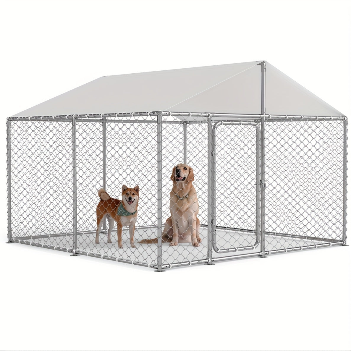 Heavy-Duty Outdoor Dog Kennel with Waterproof Cover and Security Lock