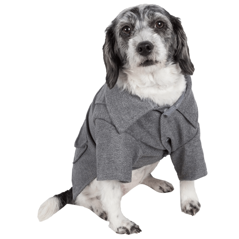 Rugged Fleece Dog Coat with Metal Buttons for Pets