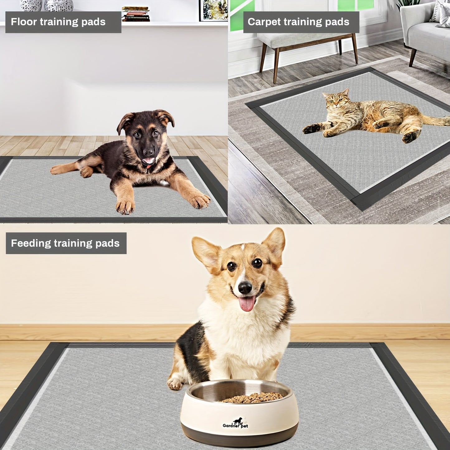 Odor-Control Training Pads 28x34 Inches Extra Large Charcoal