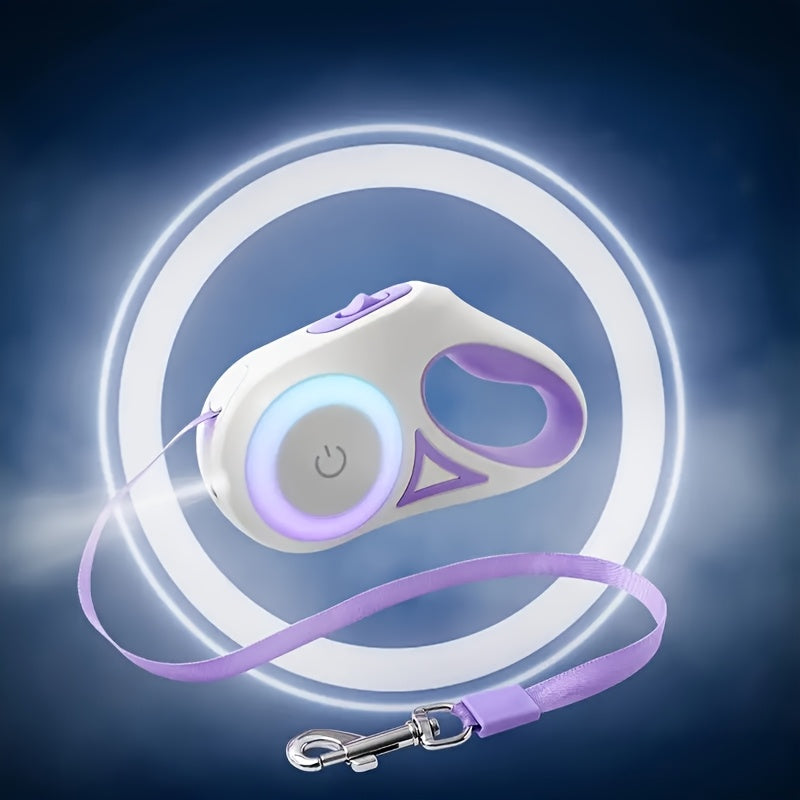 Retractable Dog Leash With RGB Lights For Night Walks
