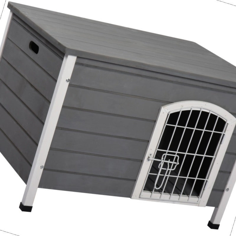 Wooden Dog Kennel with Wire Door for Outdoor Use