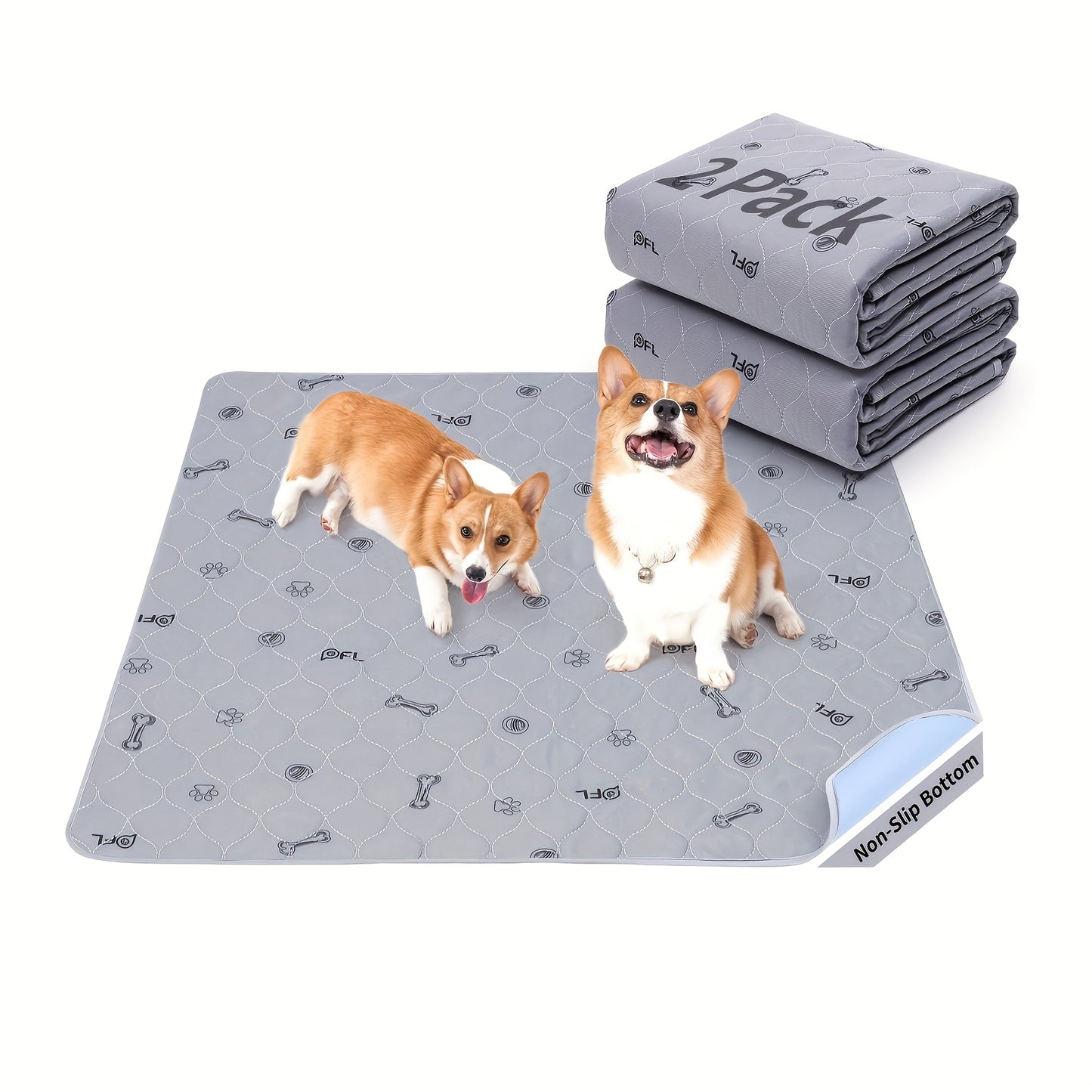 Absorbent Reusable Pee Pads for Dogs - Non-Slip Waterproof