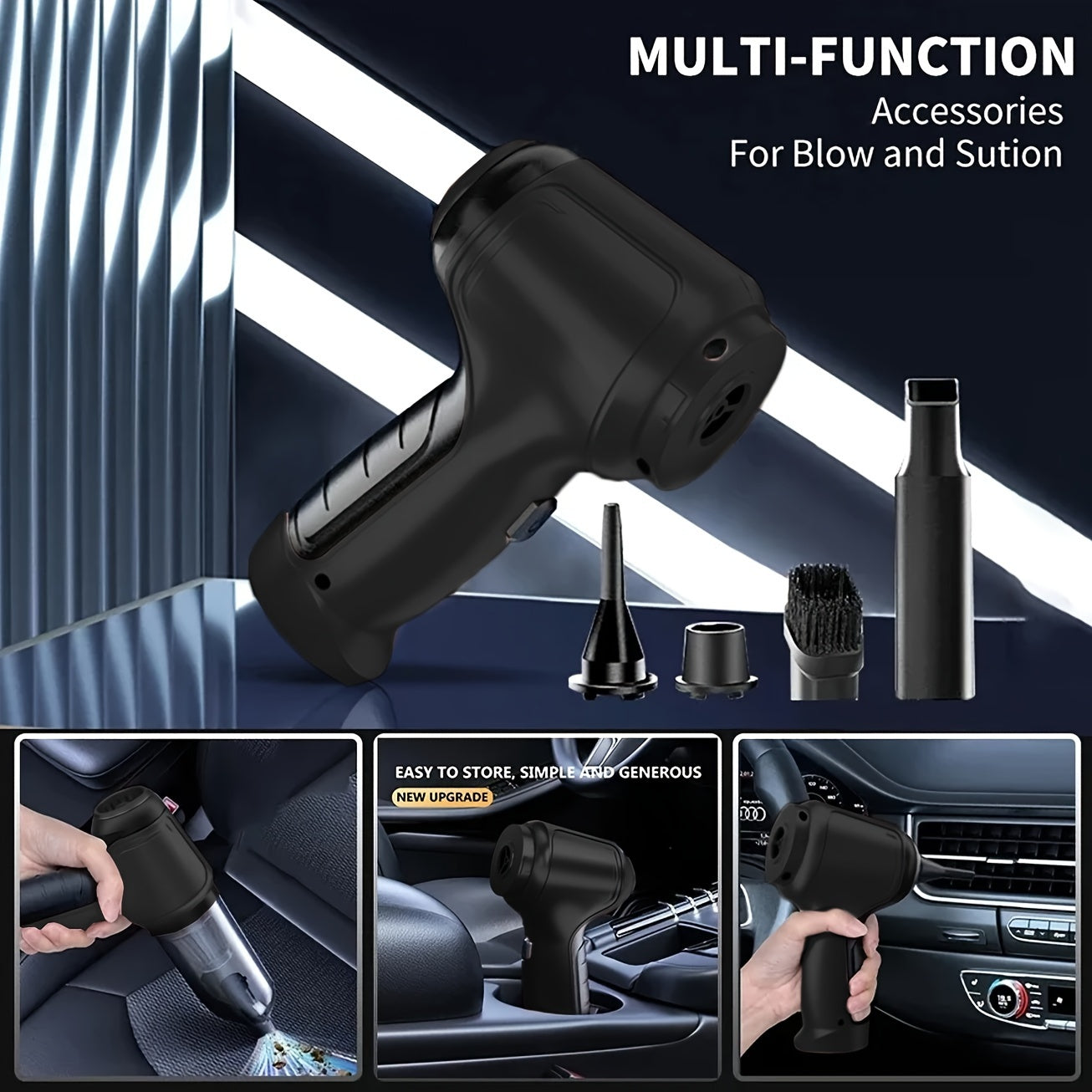 Wireless Vacuum Cleaner 3-in-1 Strong Suction Compact Design
