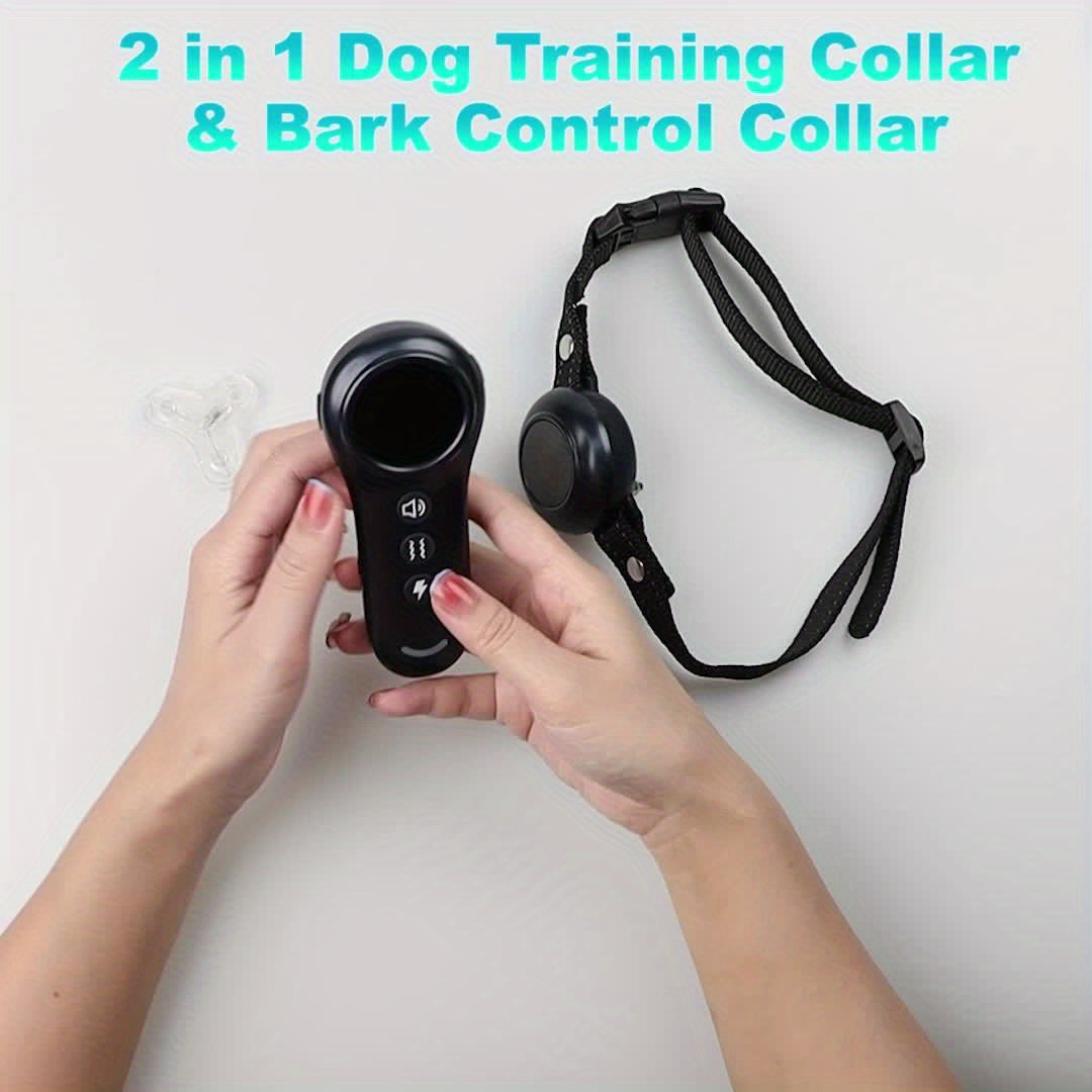 2-in-1 Dog Shock Collar & Dog Bark Collar With Remote