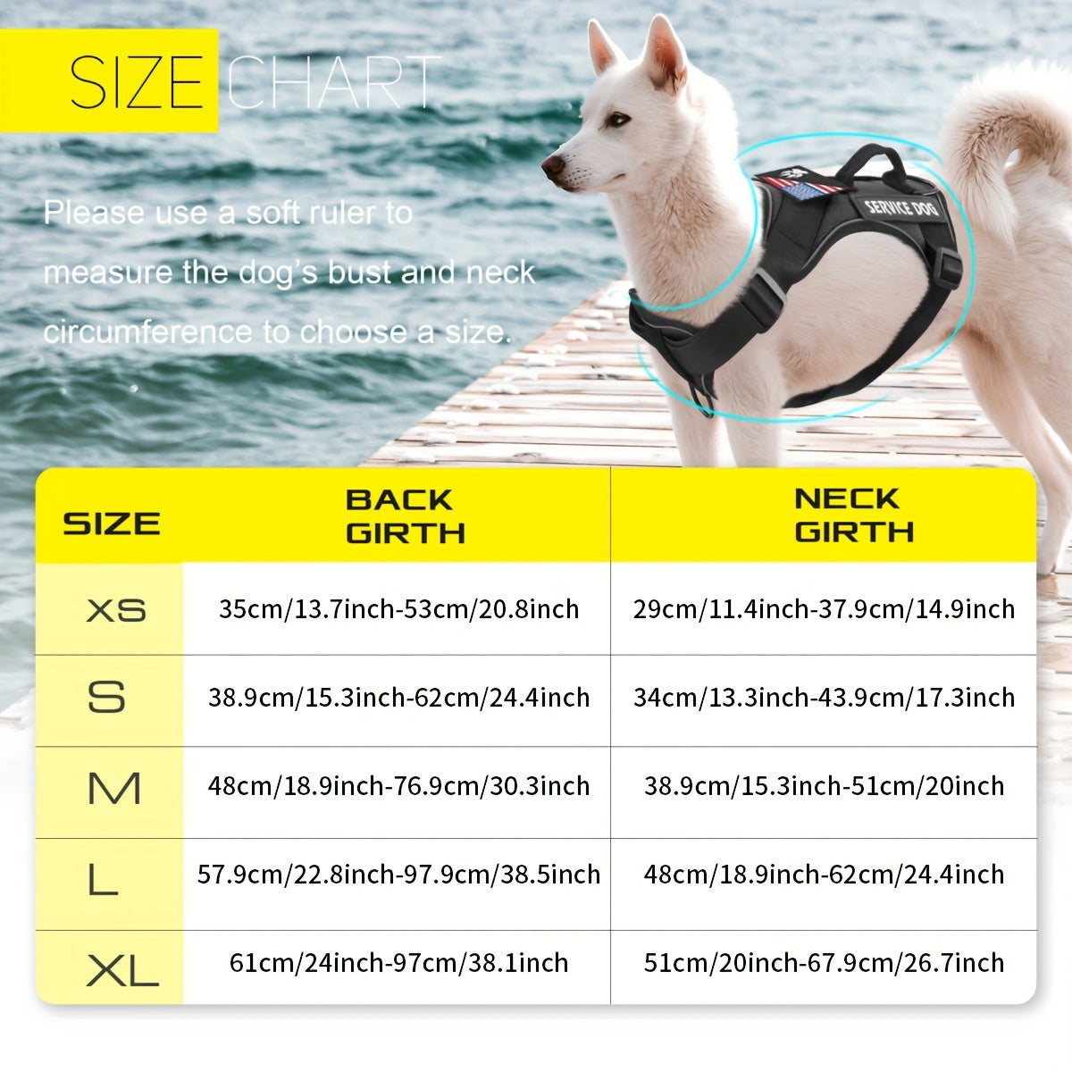 Adjustable Dog Harness Set With Patches Leash And Accessories