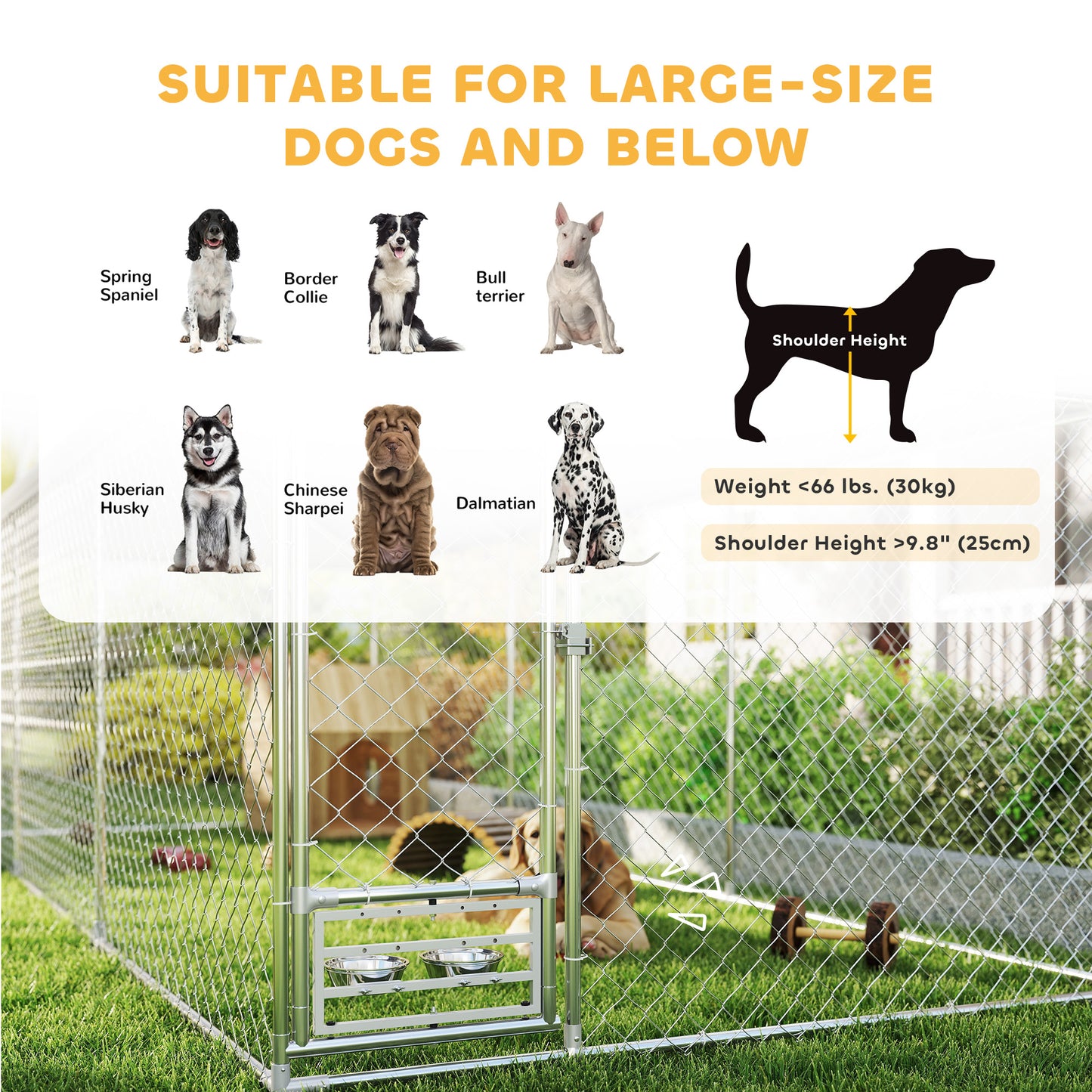 Heavy Duty Outdoor Dog Kennel with Secure Lock and Roof