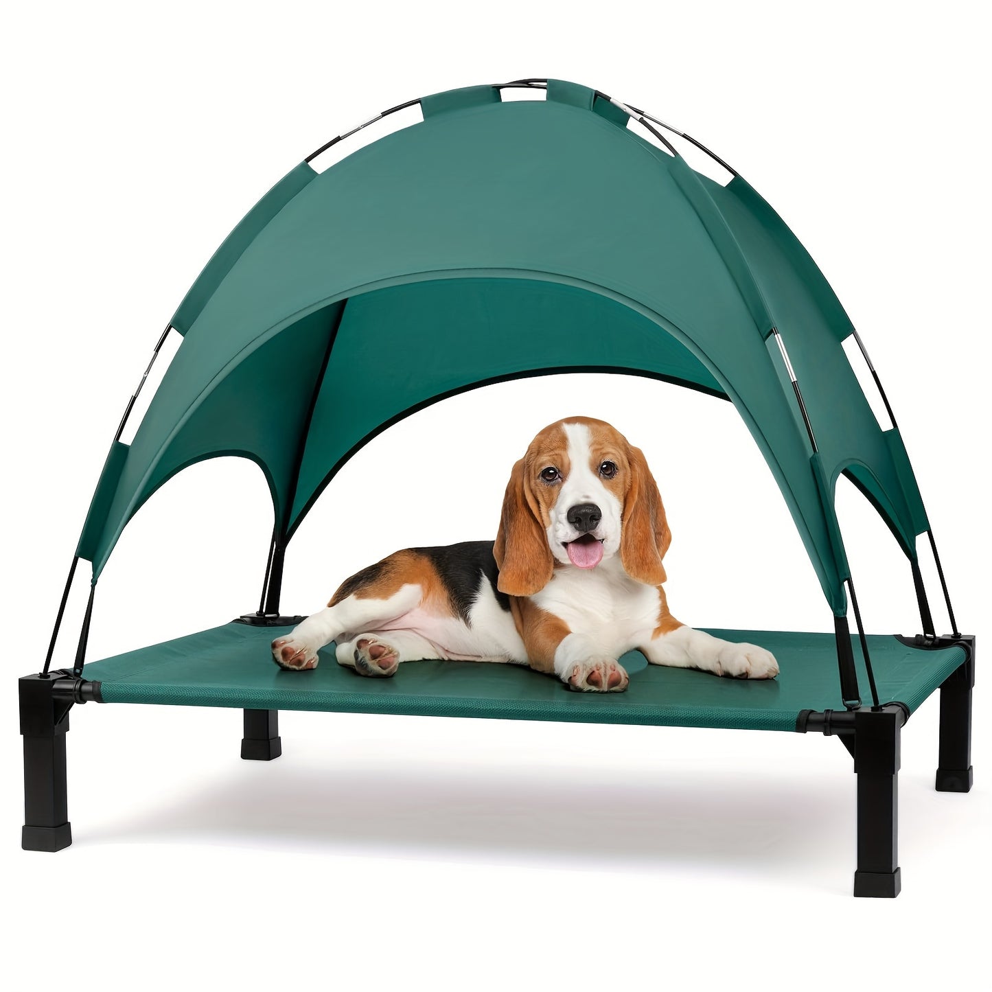 Elevated Outdoor Dog Bed With Canopy And Shade Tent