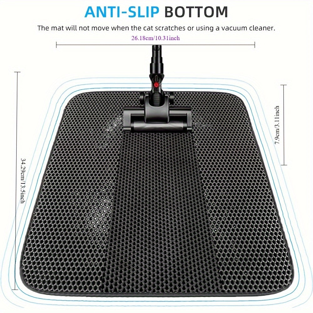 2 Pack Cat Litter Mat Litter Trapping Mat Black 25 x 18
