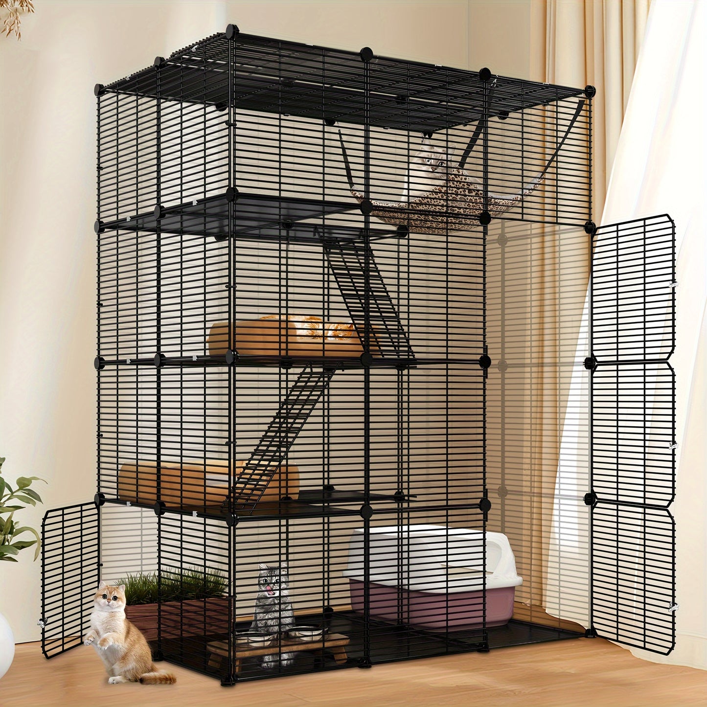 YITAHOME 4 Tier Cat Cage With Hammock For Indoor Outdoor Use