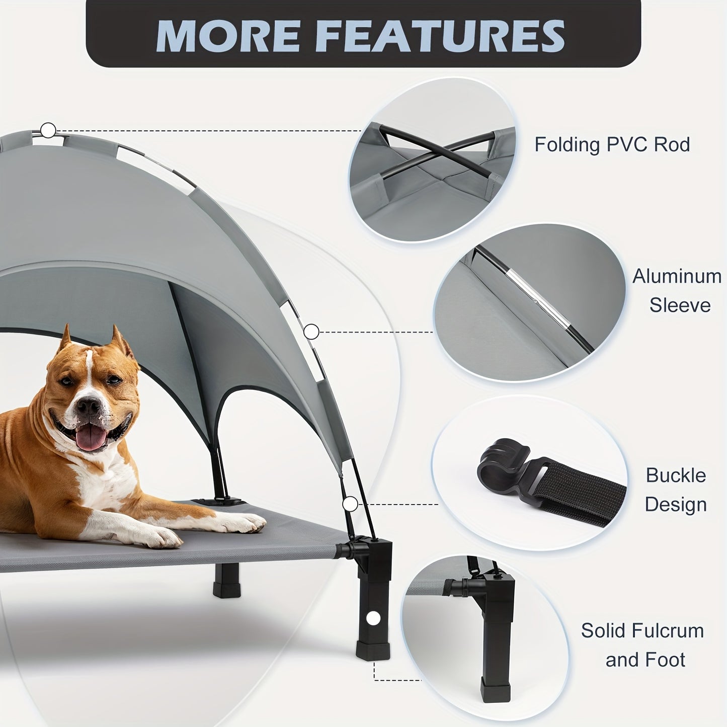 Elevated Outdoor Dog Bed With Canopy And Shade Tent
