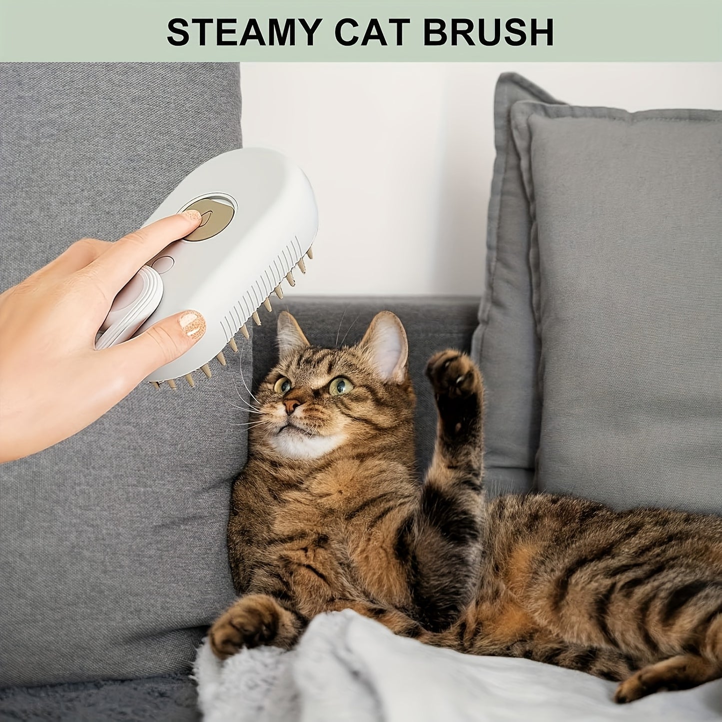 2pcs Cat Grooming Brush with Steam Function for All Coats